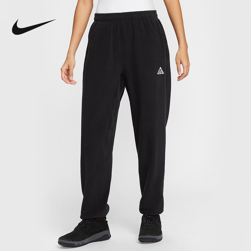 NIKE耐克女裤ACG户外摇粒绒运动裤冬加绒刺绣收口长裤HJ0242-010