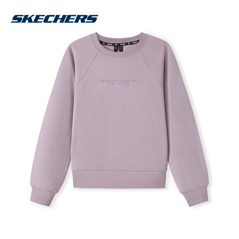 Skechers斯凯奇女子针织套头衫圆领休闲运动卫衣冬L325W048-05WA