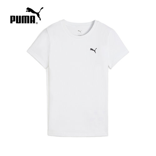 PUMA彪马夏季新款女子休闲运动透气简约修身圆领短袖T恤634104-02