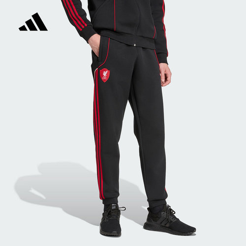 adidas阿迪达斯利物浦足球休闲文化训练裤2025冬男针织长裤JW7900