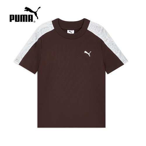 PUMA彪马短袖2026夏女子蕾丝拼接优雅运动休闲T7圆领T恤638462-13