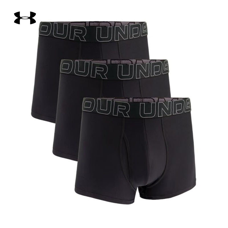 安德玛UA男子 TECH 3英寸BOXERJOCK内裤3条装平顺柔滑1387418-001