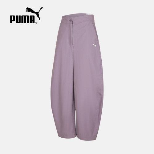 PUMA彪马弯刀裤夏季新款复古宽松休闲运动女裤梭织长裤 639401-66