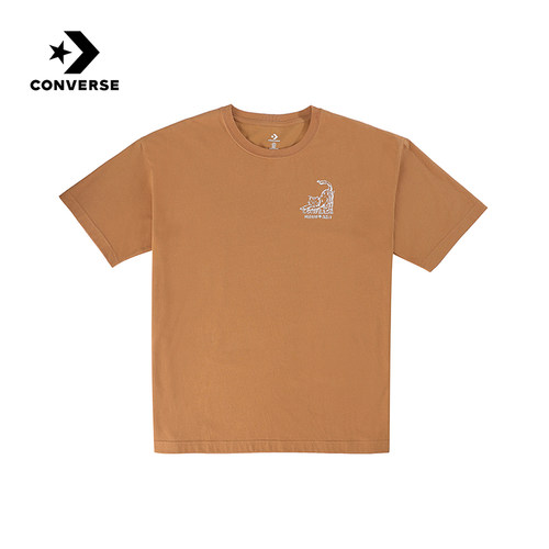 Converse匡威25夏季男款趣味猫咪图案短袖舒适凉感T恤 MCH619-023