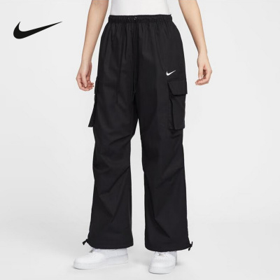 Nike耐克女裤夏季大口袋宽松机能风工装裤梭织运动长裤IF0392-010