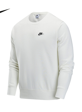 Nike耐克男子针织毛圈经典刺绣小标黑色套头衫圆领卫衣FN3889-133