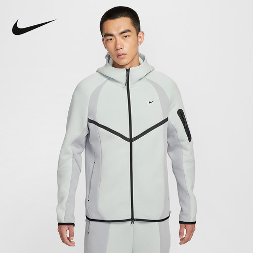 NIKE耐克男子针织夹克冬新款休闲刺绣拉链口袋连帽外套IF1326-034