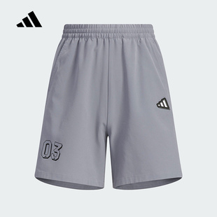 adidas阿迪达斯男大童运动风五分裤 JM3420 2025夏拒水防泼凉感短裤