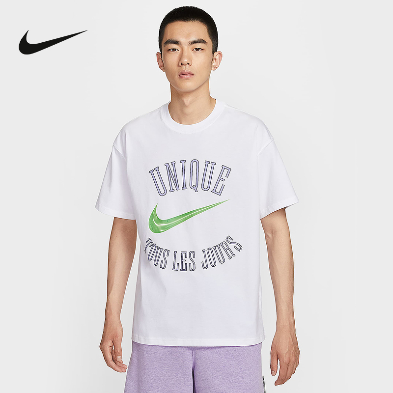 Nike耐克男夏季新款篮球健身透气印花短袖圆领运动T恤 HV1696-100