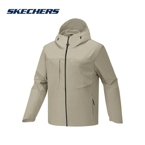 Skechers斯凯奇男秋季新款防泼水舒适梭织连帽外套 P326M002-06L4