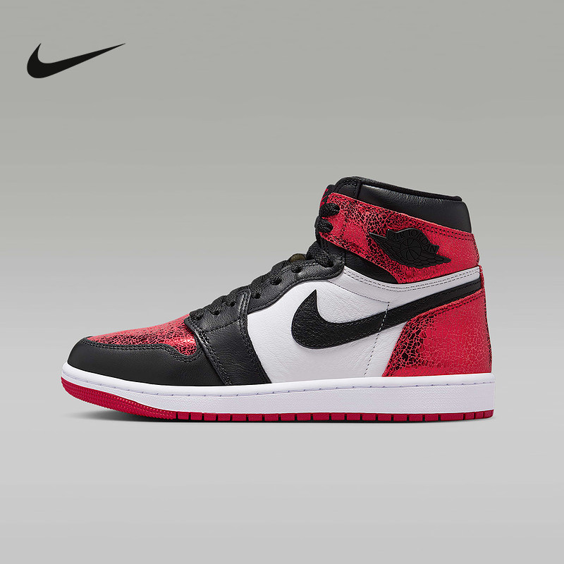 NIKE耐克女鞋Air Jordan 1 AJ1白红运动鞋高帮休闲板鞋FD2596-602