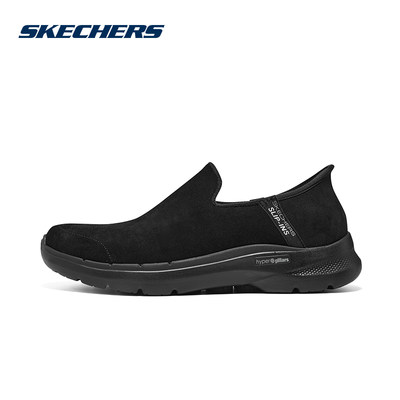 Skechers斯凯奇男GO WALK 6男士一脚蹬休闲透气健步鞋894279/BBK