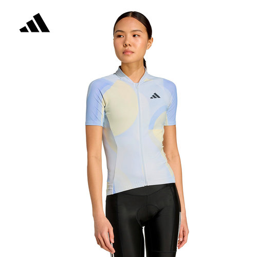 adidas阿迪达斯女子2026春季新款紧身骑行服短袖比赛服 JZ5501