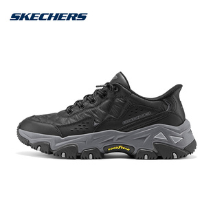Skechers斯凯奇云岚徒步鞋男士一脚蹬闪穿户外运动鞋237428/BKCC