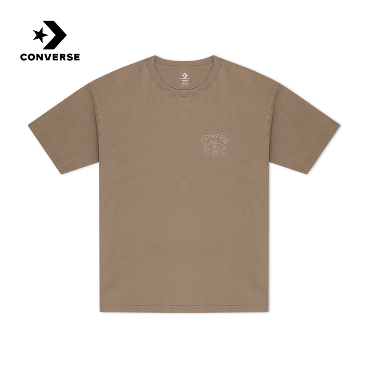 Converse匡威2025夏新品男圆领简约宽松休闲短袖T恤10028727-A03