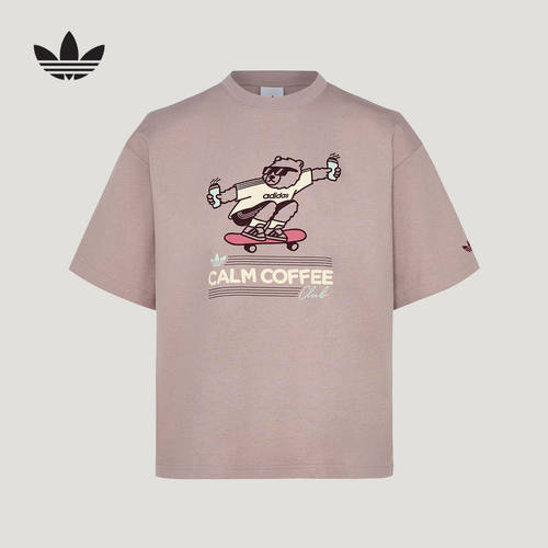 adidas阿迪达斯三叶草GFX图案T恤2026夏男女宽松针织短袖 KY5740