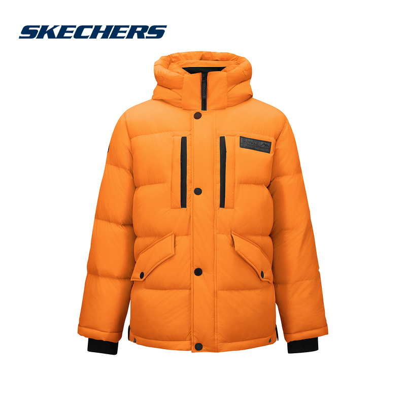 SKECHERS斯凯奇冬男舒适保暖羽绒服连帽外套 L424M032-04L6