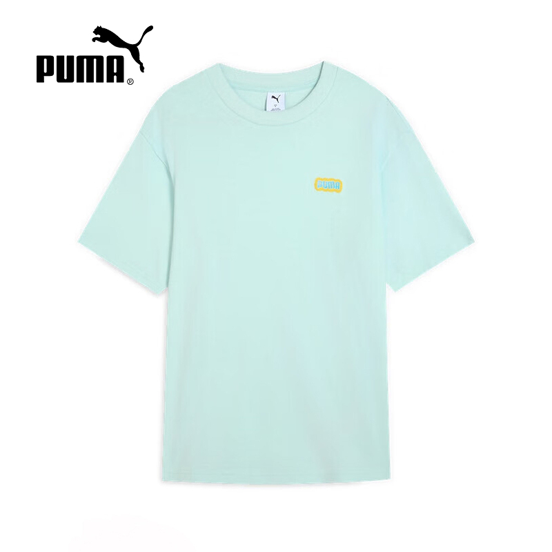 PUMA彪马2025夏季宽松印花男子慵懒风休闲圆领短袖T恤 632982-96