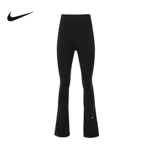 NIKE耐克Dri-FIT大童女孩高腰运动休闲微喇叭紧身裤 FZ5609-010