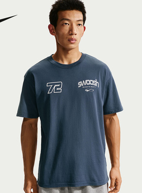 NIKE耐克男短袖夏季背部图案上衣印花棉质透气运动T恤 IM3778-437