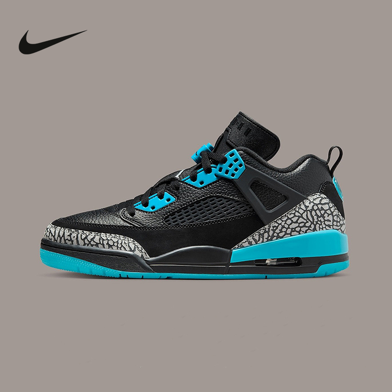 耐克男鞋Jordan Spizike 蓝黑简版AJ4 低帮复古篮球鞋FQ1759-005