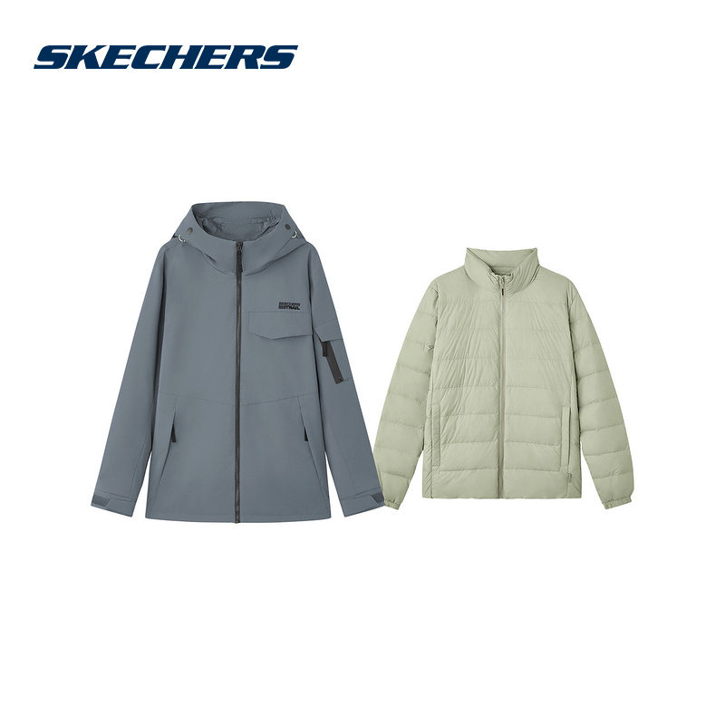 SKECHERS斯凯奇冬季男款休闲运动羽绒服两件套 L424M033-0403