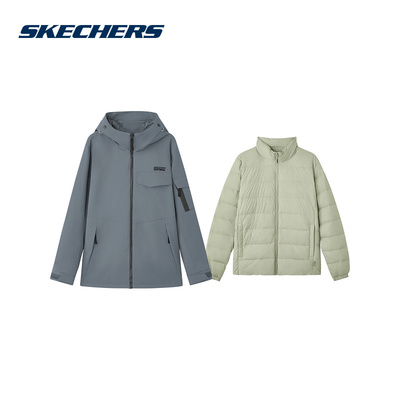 SKECHERS斯凯奇冬季男款休闲运动羽绒服两件套 L424M033-0403