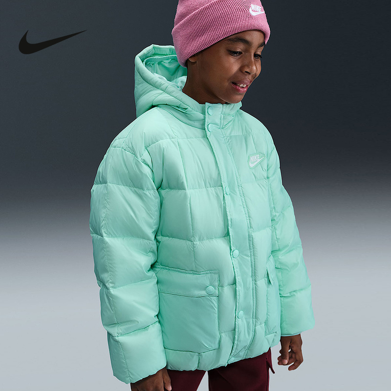 NIKE耐克Premium男女大童羽绒夹克冬季短款保暖羽绒服IQ6136-353