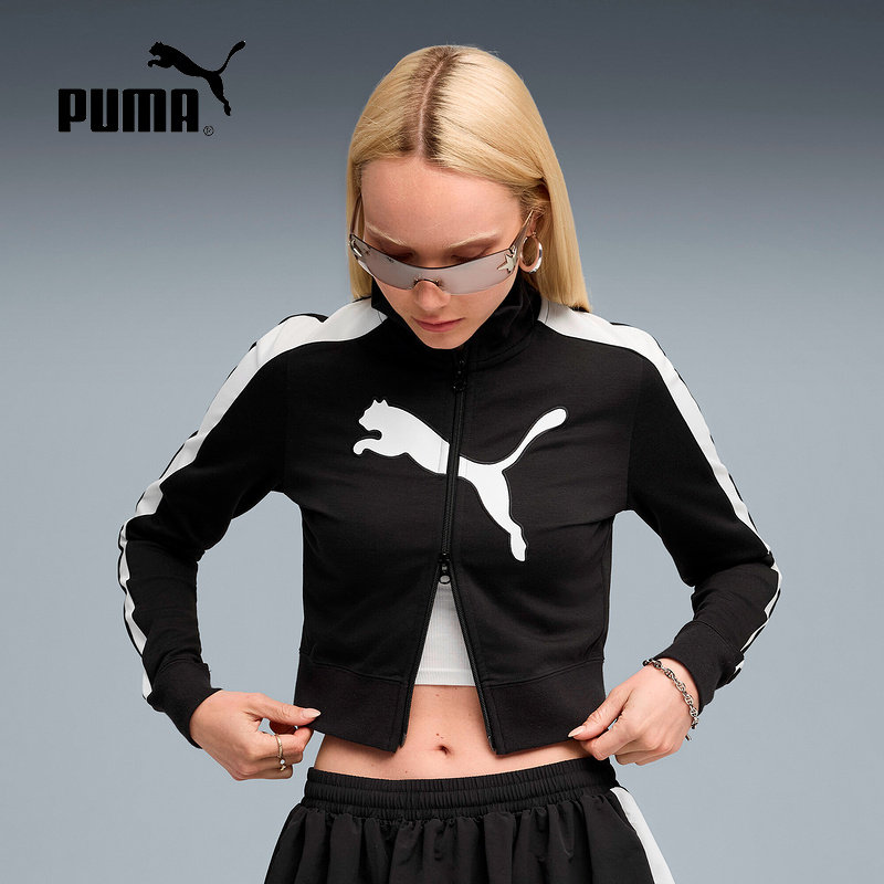 PUMA彪马短款修身夹克2025秋女T7拼色高腰潮流针织外套 634052-01,运动服/休闲服装,运动茄克/外套,淘宝优惠券,粉丝福利购,淘宝优惠卷