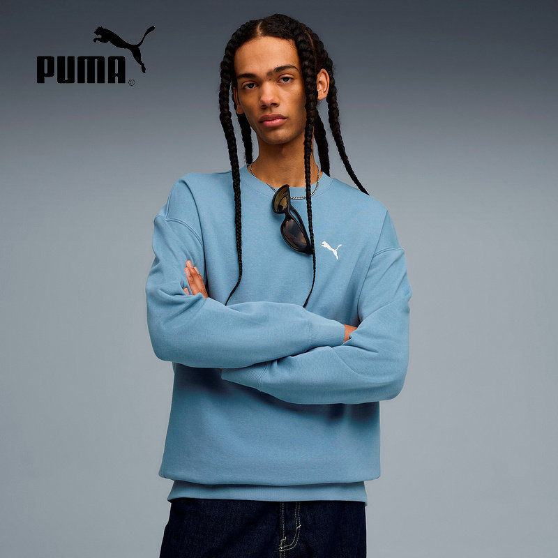 PUMA彪马纯色简约圆领套头衫2025秋男装长袖针织卫衣 631809-34,运动服/休闲服装,运动卫衣/套头衫,淘宝优惠券,粉丝福利购,淘宝优惠卷