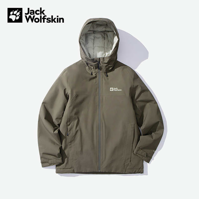JackWolfskin狼爪WISPER户外男士防泼水P棉棉服连帽外套A61870A