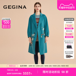 绵羊毛 GEGINA吉吉娜秋冬双面羊绒毛呢子大衣女外套商场同款