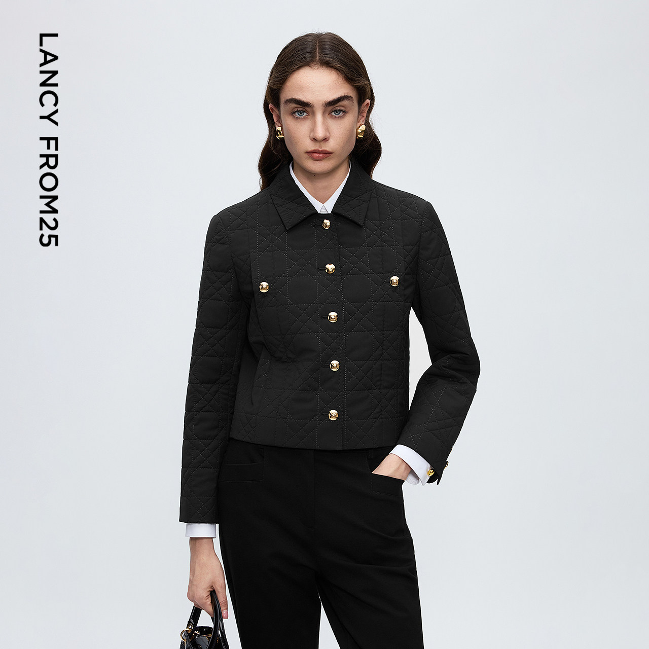 朗姿翻领复古气质高级感小香风上衣通勤干练棉服2025年冬季新款,女装/女士精品,棉衣/棉服,淘宝优惠券,粉丝福利购,淘宝优惠卷