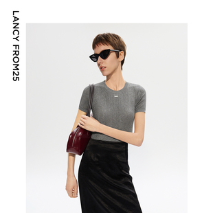 打底针织衫 朗姿欧洲EiLEEN 圆领针织短袖 新款 女 ELITEE2025年夏季