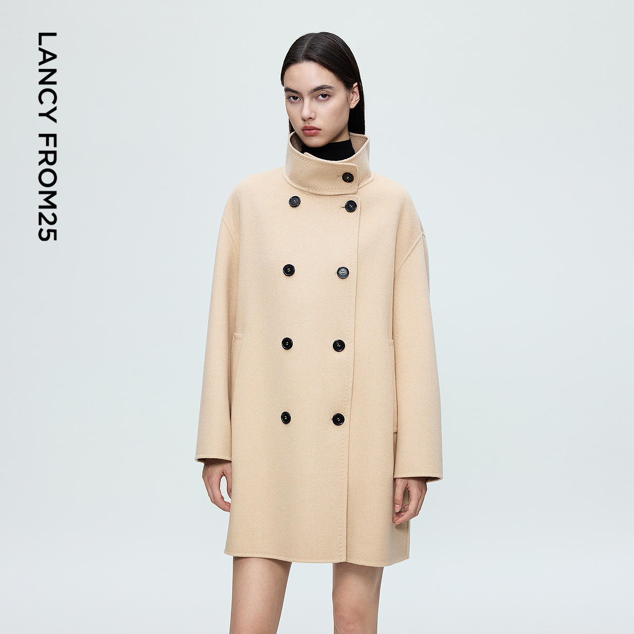 率性立领 温暖羊毛 复古双排扣