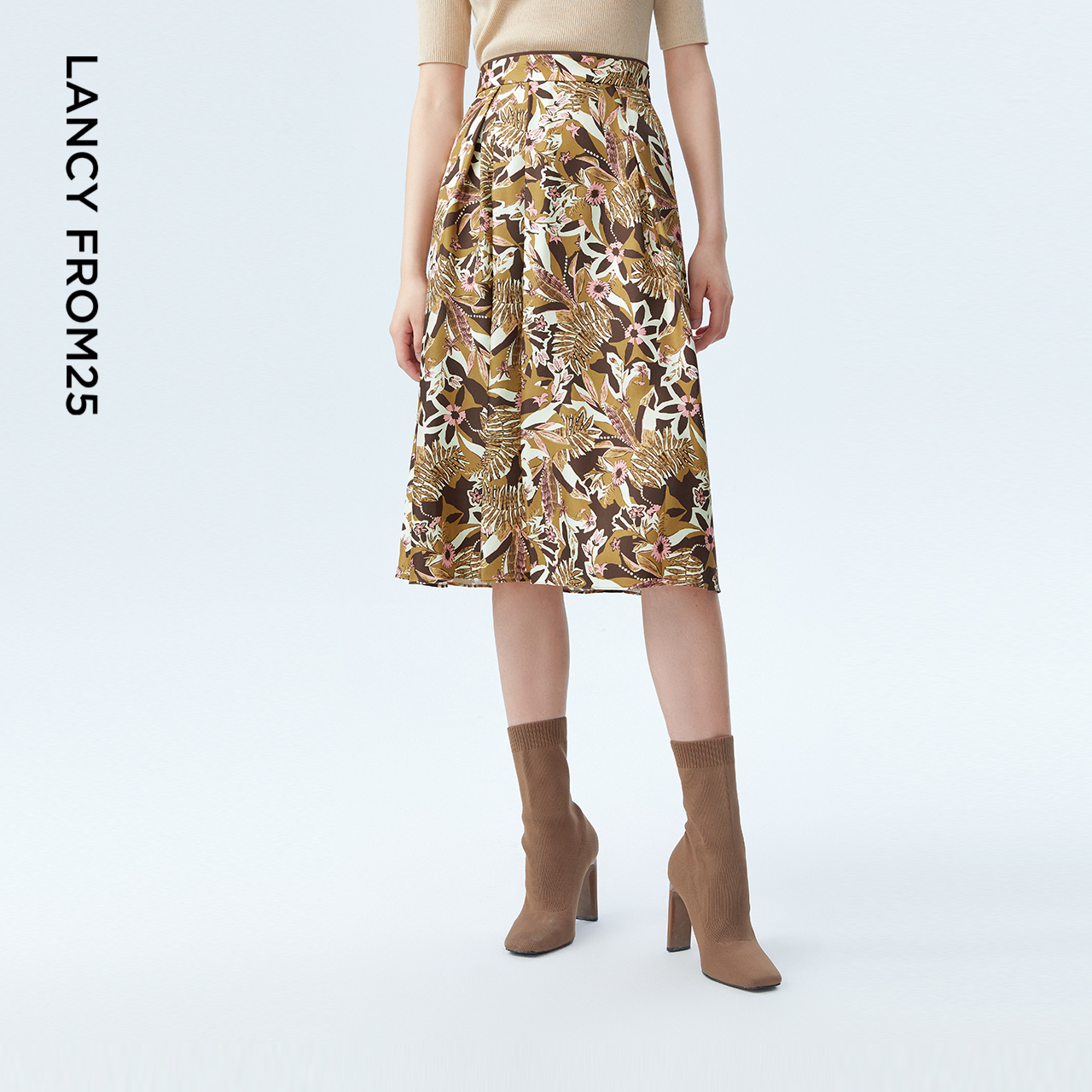 艺术印花 自然亮泽 不规则底摆