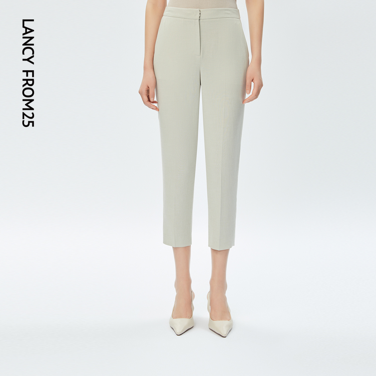 直筒裤型 中高腰 便捷插袋