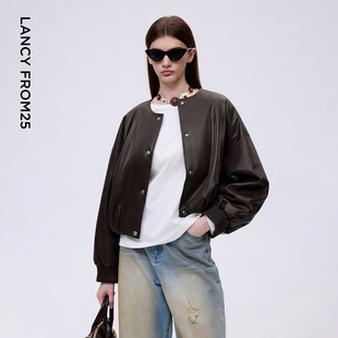 新款 圆领复古宽松棉外套2025年冬季 ELITEE短款 朗姿欧洲EiLEEN