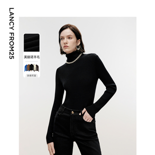 朗姿欧洲EiLEEN 明星同款 ELITEE纯羊毛内搭针织衫 朗姿奥莱