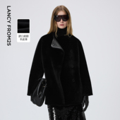 朗姿皮毛一体羊皮两面穿皮草老钱风气质通勤外套女2025年冬季 新款