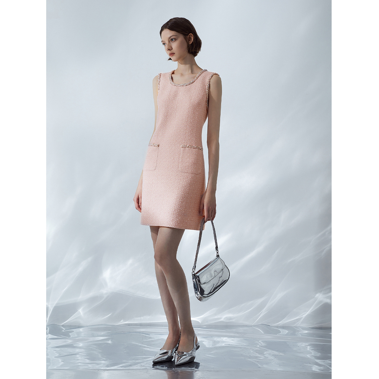 典雅U领 手工编织 直身廓形