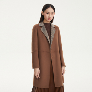 LANCY 新款 毛呢大衣是长款 通勤风衣外套女士高级奥莱 悦朗姿秋季