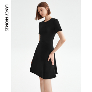 [朗姿奥莱]朗姿高级感收腰气质连衣裙2023年夏季新款法式复古显瘦