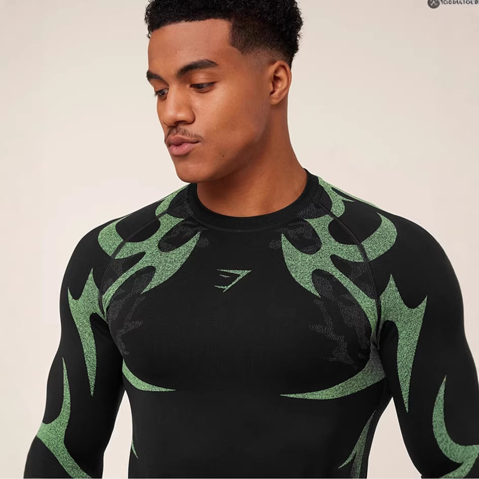 Gymshark 年轻人短袖潮牌t恤运动跑步骑行透气弹力蓝球训练打底衫图片