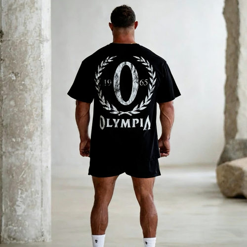 OLYMPIA欧美大码宽松版奥赛短袖T恤休闲健身圆领上衣韩版跨境专供