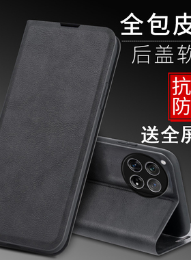 适用于一加12手机壳oneplusace2pro保护套1+ace2pr0防摔一家ace2por前后全包1十aec2v翻盖皮套一嘉11竞速PJD1