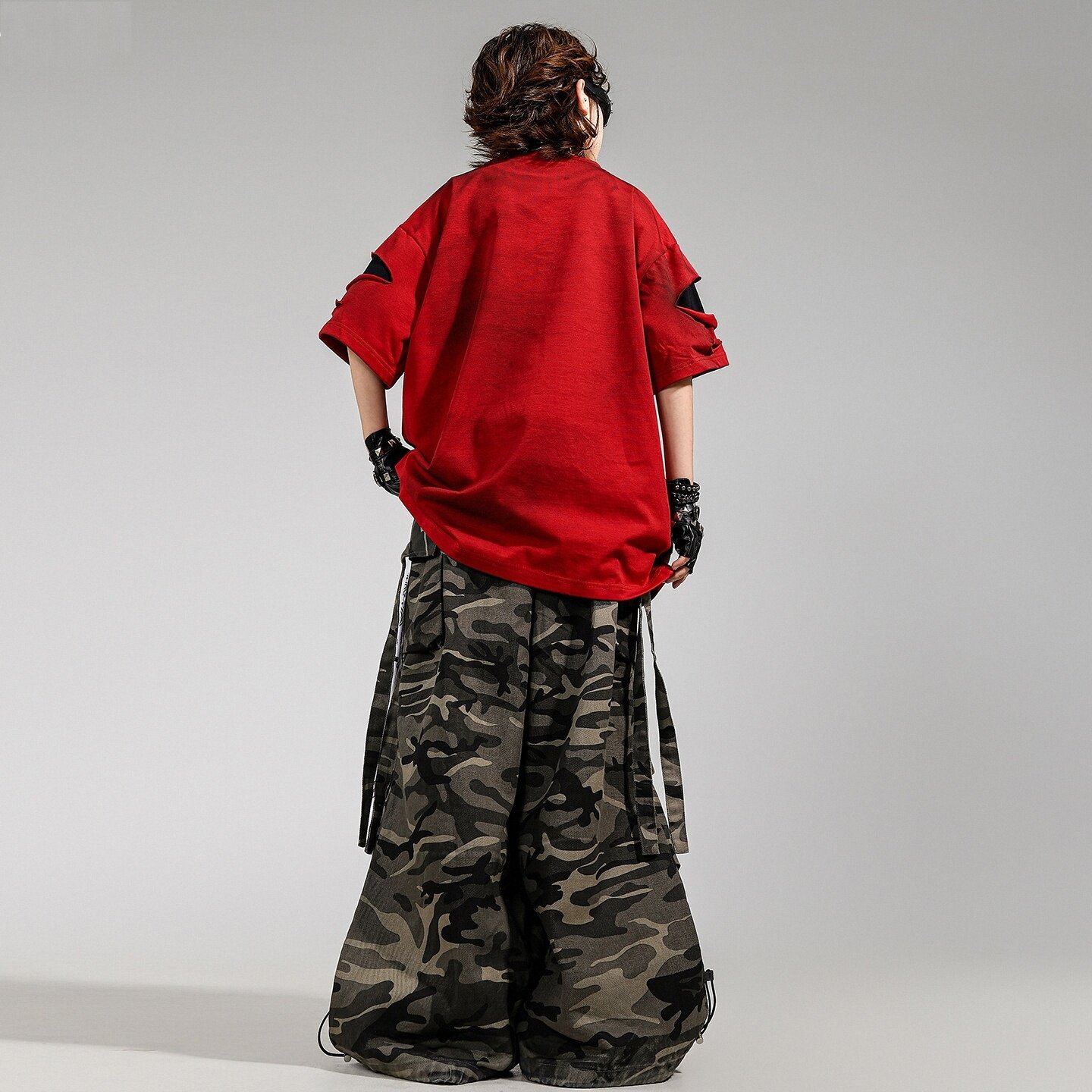 儿童街舞男女童jazz潮牌装帅架子鼓复古风男童嘻哈风hiphop服装