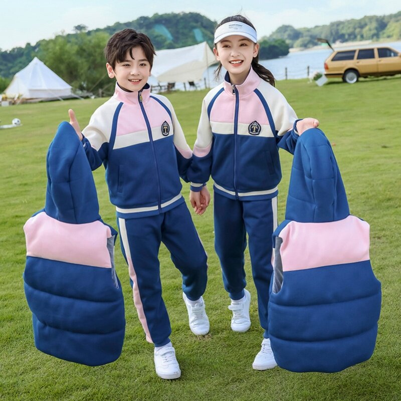 运动风班服秋冬款运动装生春糖果色开幕式中学生团体渐变外套短袖