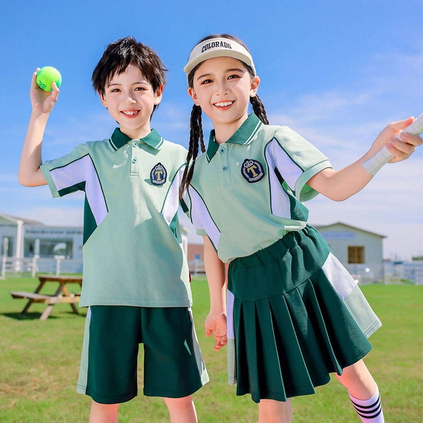 学院风班服半身裙团体朗诵园服中大童百褶裙裤子小学生幼儿园夏季