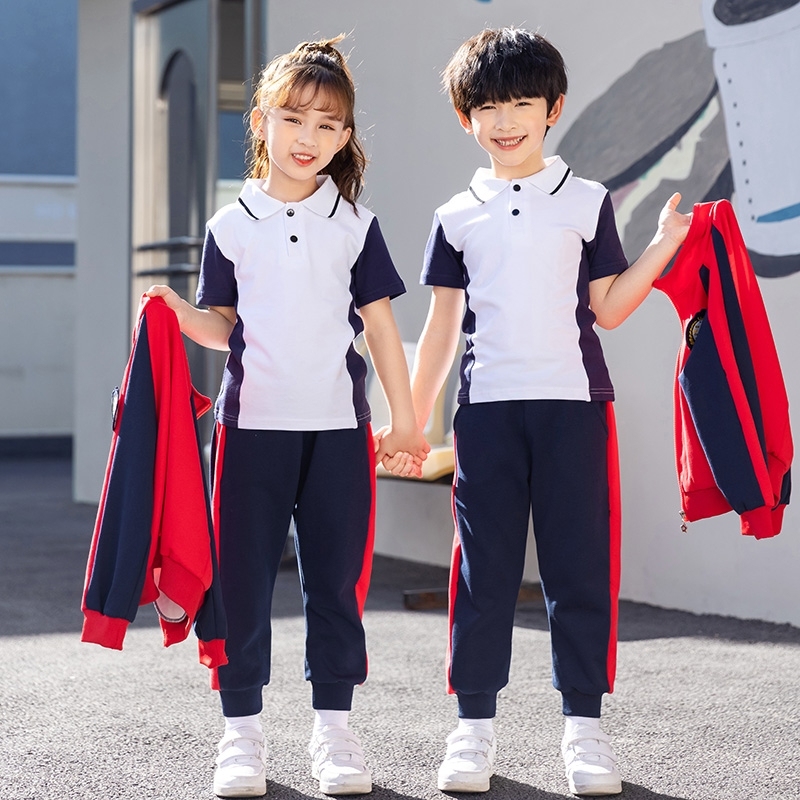 学院风班服棒球服中小学生四季秋冬装背心红色洋气春秋季演出服